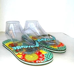 Vera Bradley flower shower flip flops